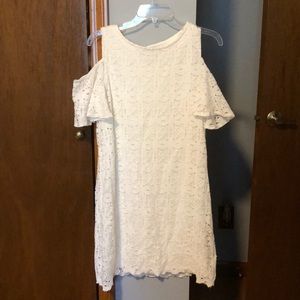 White Cold Shoulder crochet dress